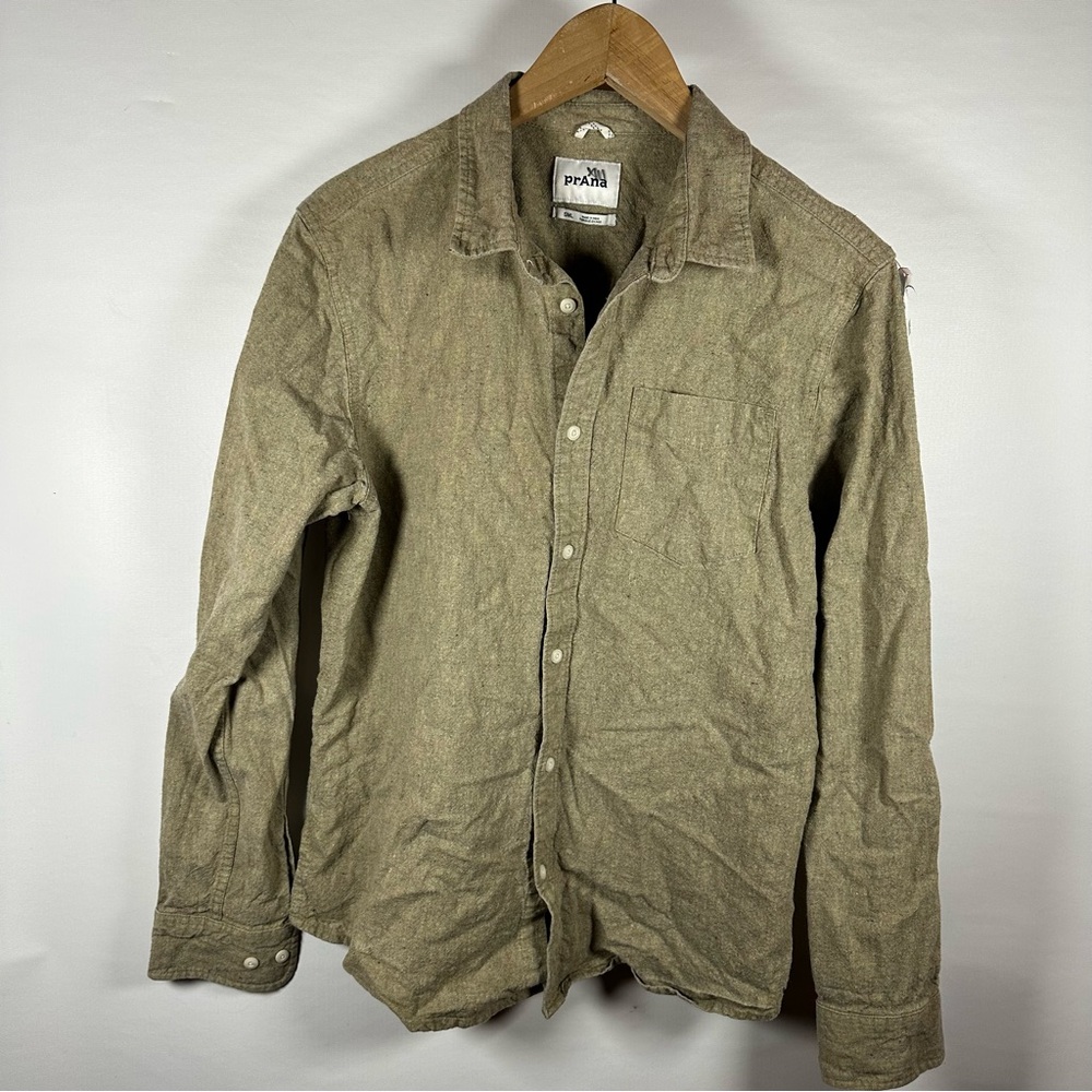 Prana Olive Green Button-Up Shirt